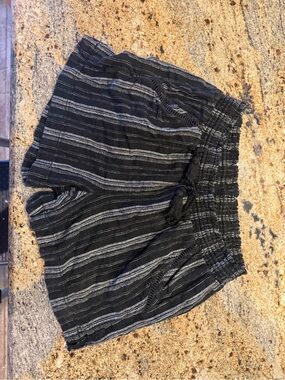 Black and White Striped Shorts